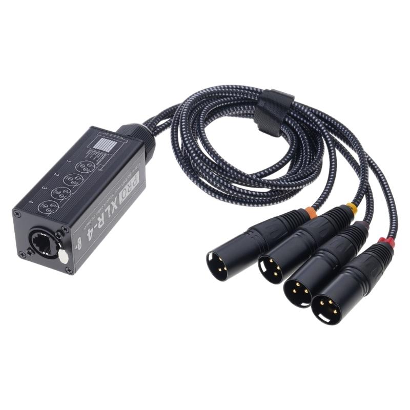 Разветвитель RJ45 на 4 канала XLR 3-контактный для сетевого кабеля, удлинитель, разъем для сцены, студии, записи, аксессуары