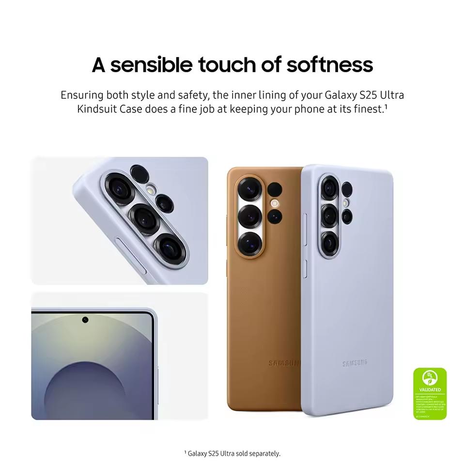 Samsung Galaxy S25 Ultra Kindsuit Leather Phone Case Soft Silky Touch Protective Leather Cover For Galaxy S25 Ultra