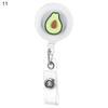 Practical Flower Fruit Doctor Nurse Clip Retractable Keychain ID Card Badge Holder Badge Reel Clip