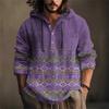 Printed Men's Cotton And Linen Shirt Hooded Long-sleeved Hooded Spring And Summer Casual Daily Wear