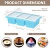 2Pcs 3 Grid Silicone Freezer Tray Food Freezer Container with Lid Soup Reusable Sauce Cube Mold Kitchen Accessories 1 Cup/250 Ml