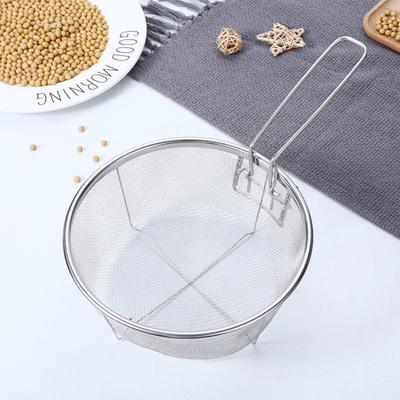 Корзина для жарки из нержавеющей стали с ручкой, кухонная круглая корзина для жарки для картофеля фри, луковые кольца, жареная курица