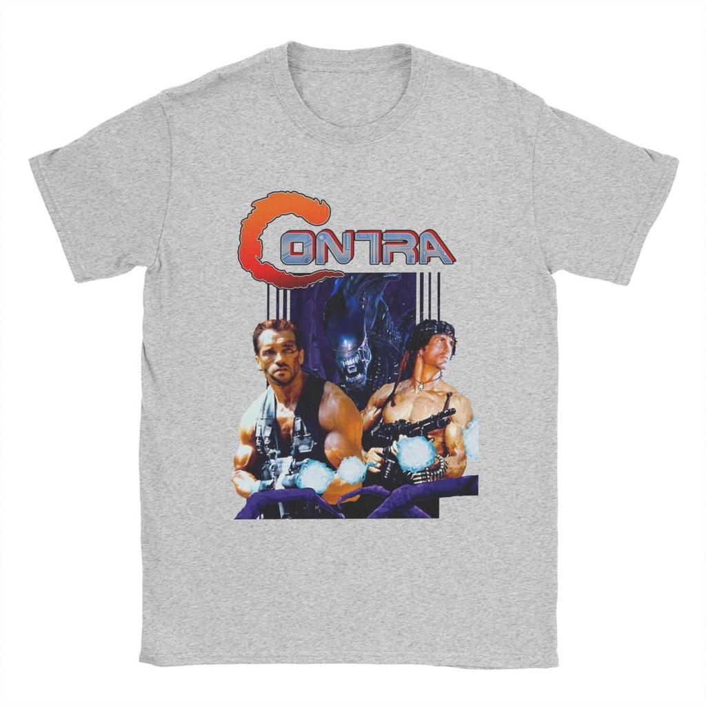 Мужская футболка Contra Movie Игра Одежда из чистого хлопка Новинка Футболка с коротким рукавом и круглым вырезом Футболка с принтом