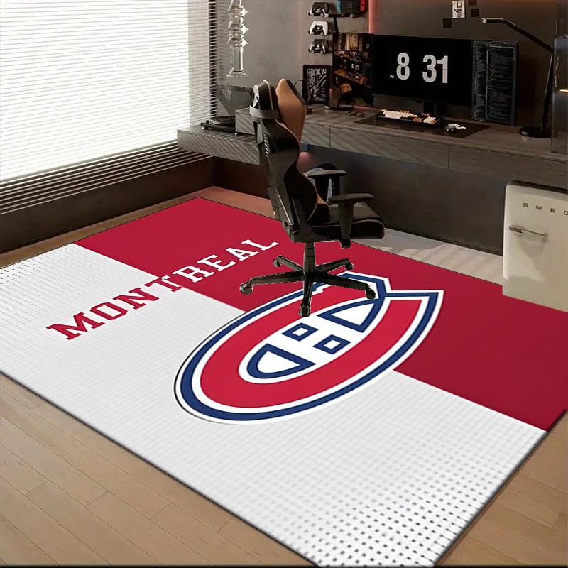 Коврик для пола с изображением хоккейной команды Montreal Canadiens для гостиной, игровых комнат, офиса, спальни, офисный коврик для пола, игривый дизайн, рождественские подарки для фанатов