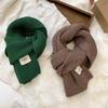 Scarf Women's New Winter Versatile Solid Color Soft Waxy Knitted Wool Short Scarf Warm Scarf