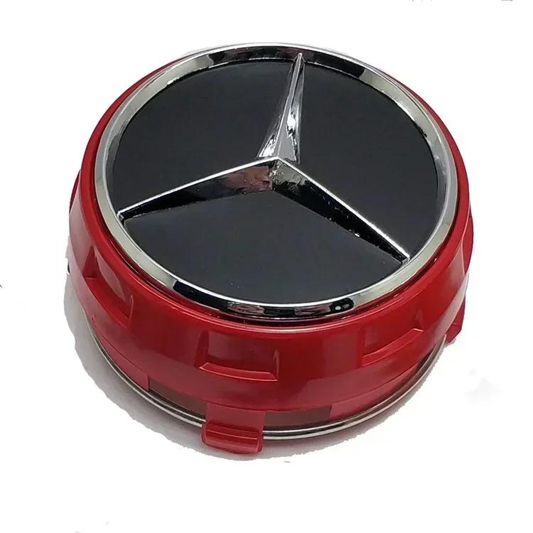 C200 E200 New 2025 For Mercedes Benz 4pcs/set 75mm Wheel Hub cap Tall hubcap For Mercedes Benz A45 CLA45 C63 GLA45Edition1 High