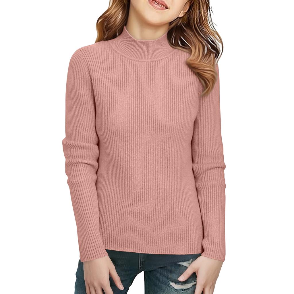 Детская модная повседневная футболка с полувысоким воротником, базовая, с длинным рукавом