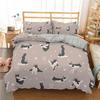 Dog Soft Duvet Cover Pet Pupy Carton Welsh Corgi for Children Kids Tens Animal Polyester Comfortable Quilt Cover Dog Lovers Gifts for Friend Quen King