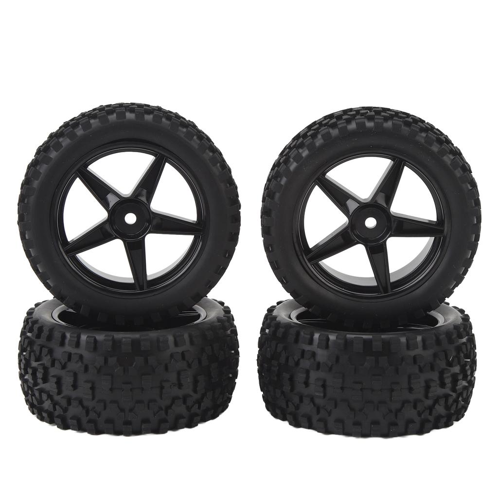 4PCS 85mm 33mm Front RC Truck Wheels 85mm 42mm Rear Off Road Tires with 5 Star Rims for Axial 110