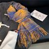 Scarf Winter New Collection Autumn/Winter Atmosphere Plaid Fringe For Couples, Warm And Student High-End Style Scarf
