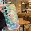 Phone Case: 2D flat design suitable for Samsung Galaxy A34 A35 M05 M06 S20 S22 S21 FE Plus 5G protective case, Empty Space Astronaut Bear, perfect Chr