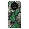 Роскошный защитный чехол-накладка из натуральной кожи для Honor X30/X30i с рисунком кожи питона.