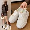 Muffin Thick-soled Cartoon Little White Shoes Women's 2025 Autumn New Fashionable Versatile, Light and Comfortable Trendy Casual Board Shoes
