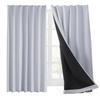 Hansleep Level 1 Set of 100cm Wide X 80cm Ice Gray with Black Thermal Cold Energy Solid for Living Room 100cm Wide X 80cm Curtains, Blackout, 2, Long,
