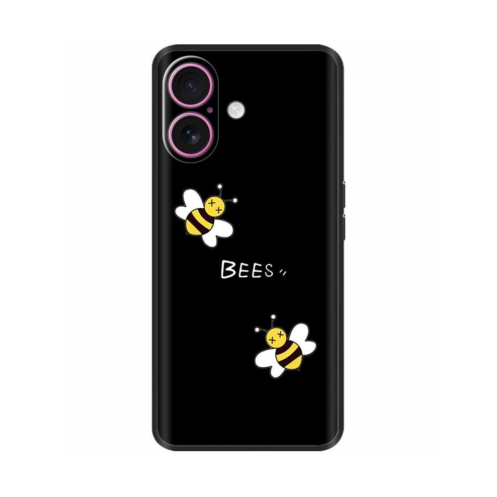 Shockproof Case For iPhone 16 Plus Soft Black Silicone Phone Case For Apple iPhone 16+ 16 Pro Max Protective Shell Cover Bumper