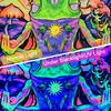 Гобелен с лягушкой Blacklight, УФ-реактивный цветочный гобелен, глаза хиппи, светящиеся в темноте, солнце и луна, эстетический настенный подвес для спальни