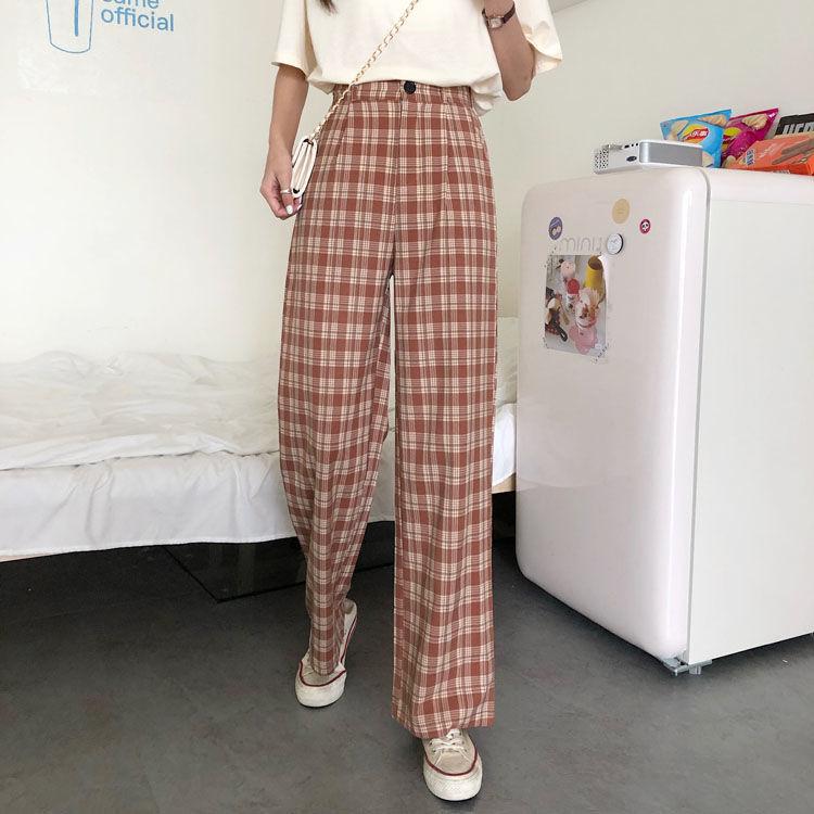 Женские Широкие брюки в клетку, размер: M-XL, цвета в ассортименте