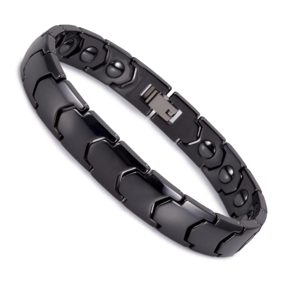 Ikuinen черный керамический браслет на руку, мужской браслет с целебной энергией, магнитные гематитовые керамические браслеты, браслеты для мужчин и женщин
