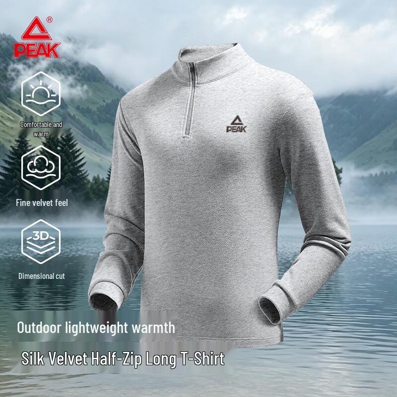 PEAK Men's Half-Zip Fleece Outdoor Long-Sleeve Shirt