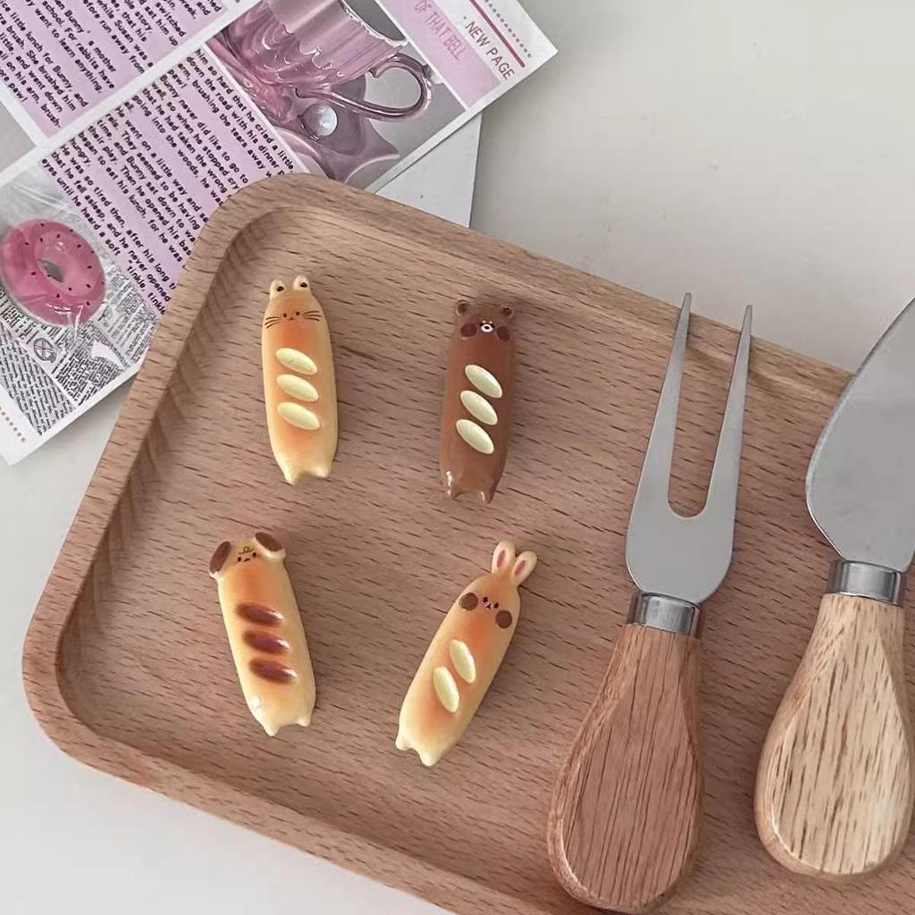 "Cartoon Baguette Hairpin: Cute Bear & Rabbit Hair Accessories for Girls"