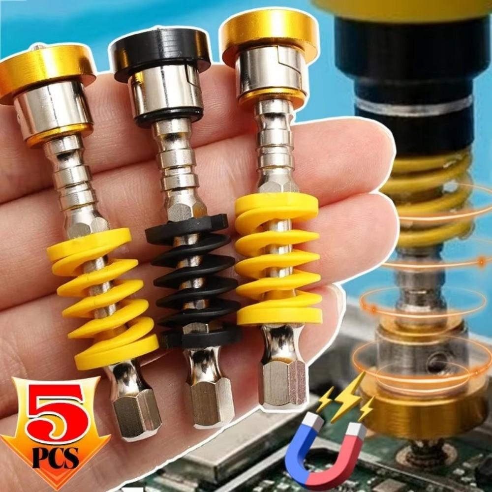2/5Pcs Magnetic Spring-Loaded Screwdriver Bits Screw Holder for Drill Plasterboard Work