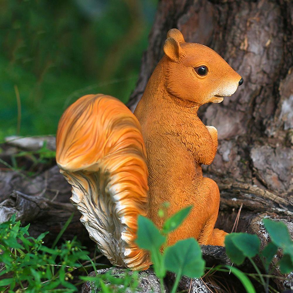Милые миниатюрные украшения в виде белок, изделия из смолы, фигурка животного, статуэтки белок, гостиная, спальня