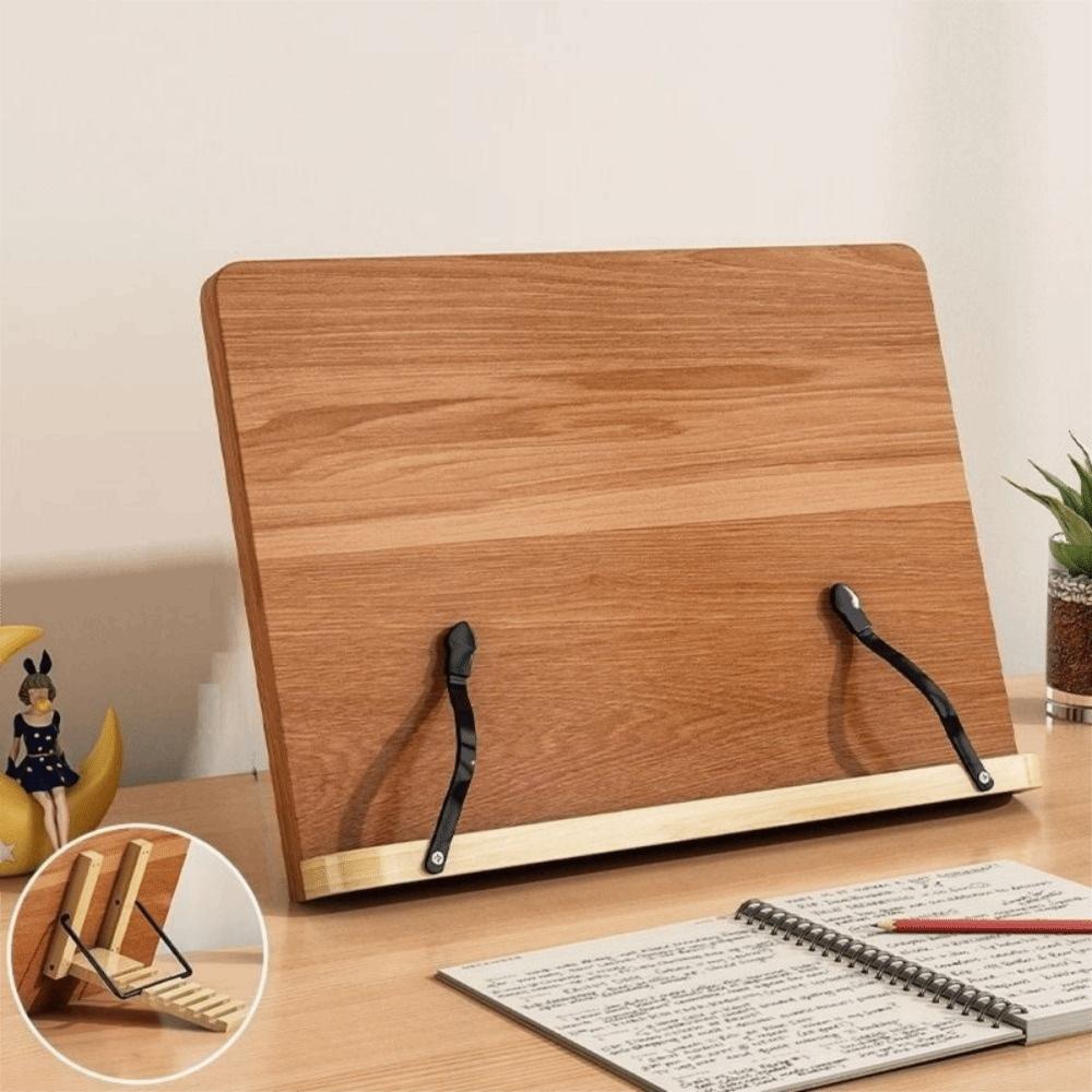 Adjustable Angle Wooden Reading Stand Multi-Position Support Reading Rest Tablet Note-taking