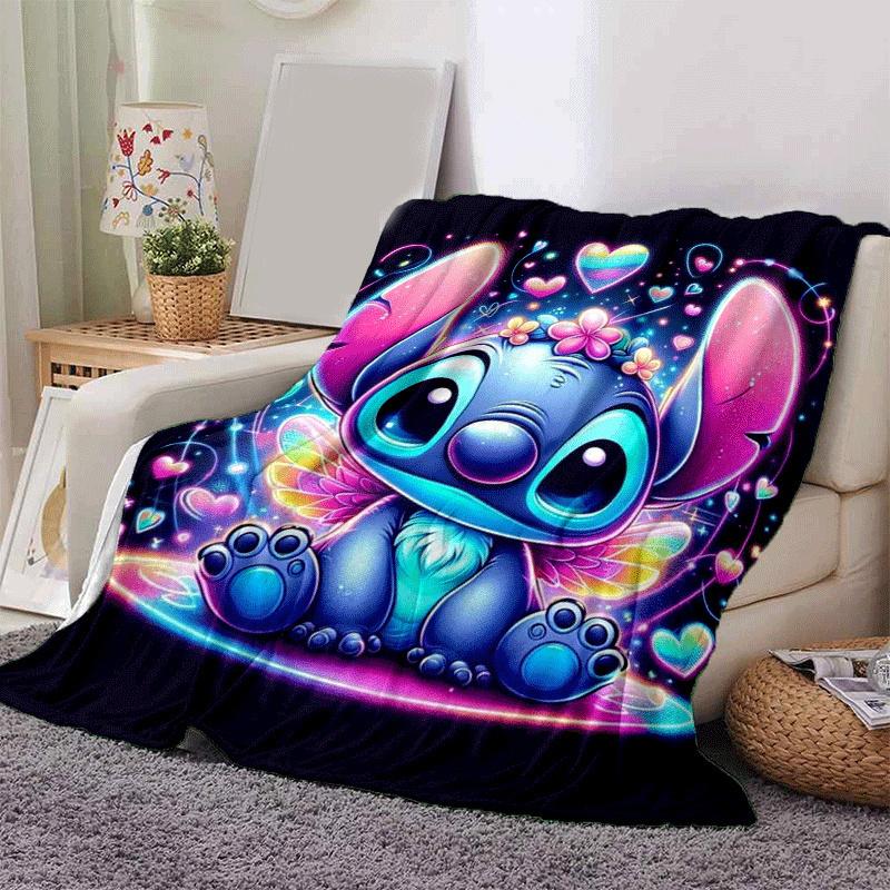 1pc Stitch Printing Blanket - Soft, All-Season Throw for Living Room, Bedroom,Travel