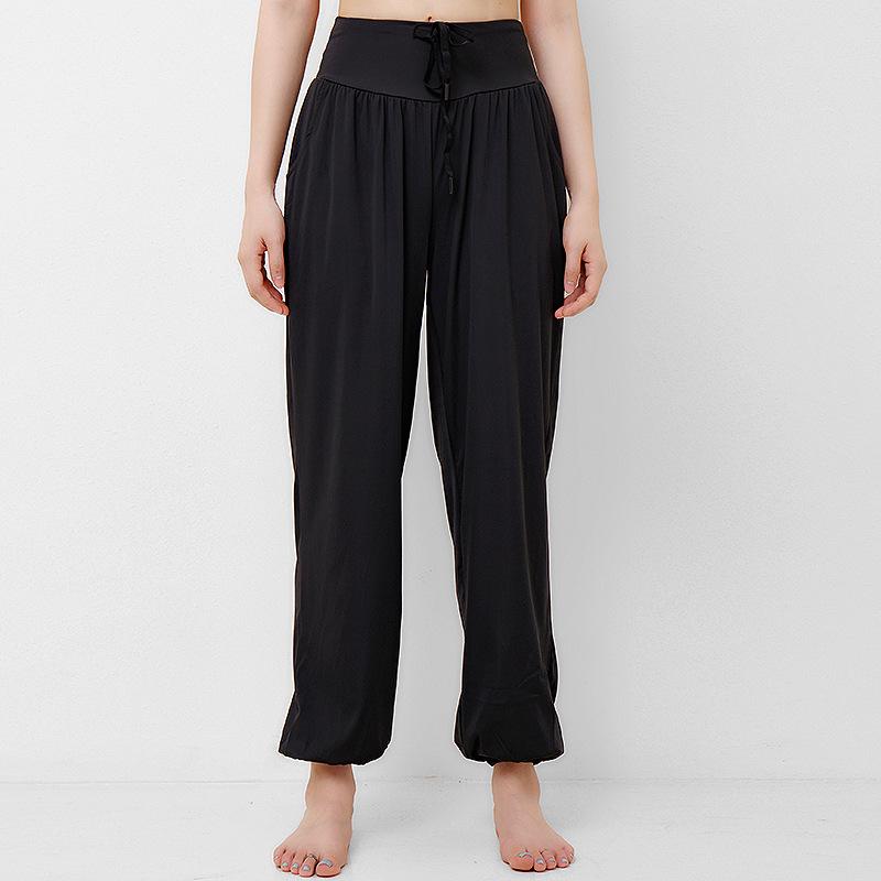 Женские летние быстросохнущие спортивные штаны для йоги и бега с широкими штанинами и расклешенным кроем