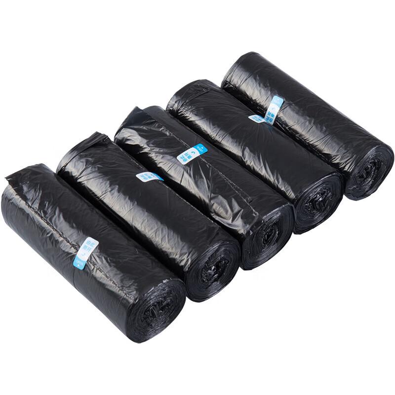 Deli 9588 Medium Black Flat-Bottom Garbage Bags