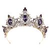 Tuanming Baroque Crown: Purple and Black Retro Wedding Headwear