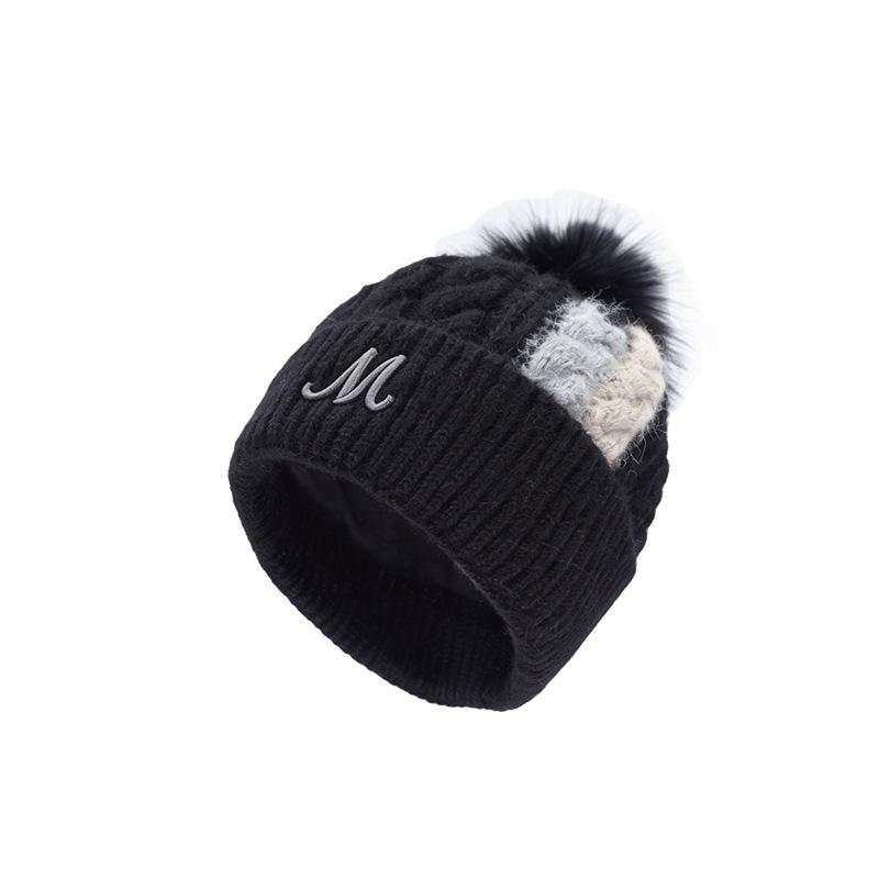 New hat women's autumn and winter cold and warm sweet knitted hat cute fashion versatile thickened ear protector wool hat