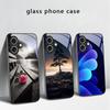 Цветы из мелких камешков Для iPhone 17 Air 16 E 15 Plus 14 Pro Max 13 12 mini 11 5 6 7 8 Plus XR XS Max SE Черный Стеклянный Чехол для Телефона