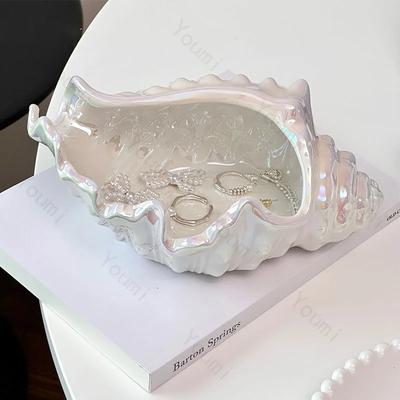 Креативный керамический поднос Conch, роскошные подносы для домашнего декора, декоративный поднос для хранения ювелирных изделий, высококачественный органайзер-коробка