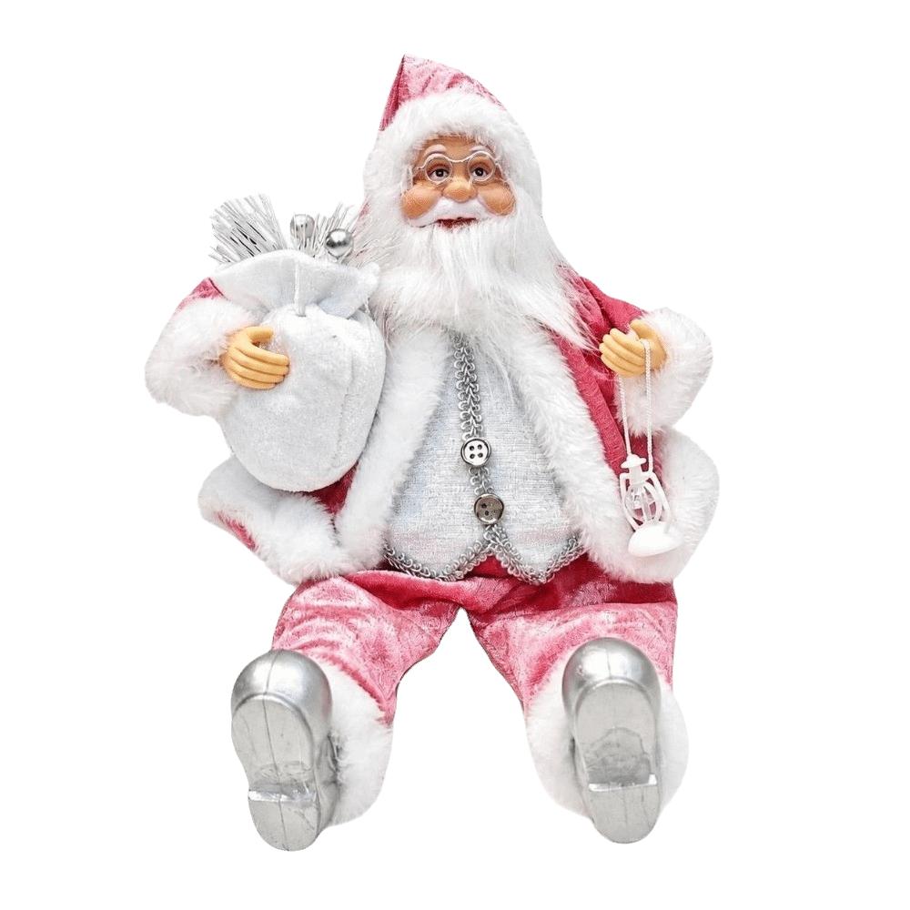 12 Inch Sitting Santa Claus Statue Figurine Window Display Santa Claus Doll Home Ornaments Christmas Decorations