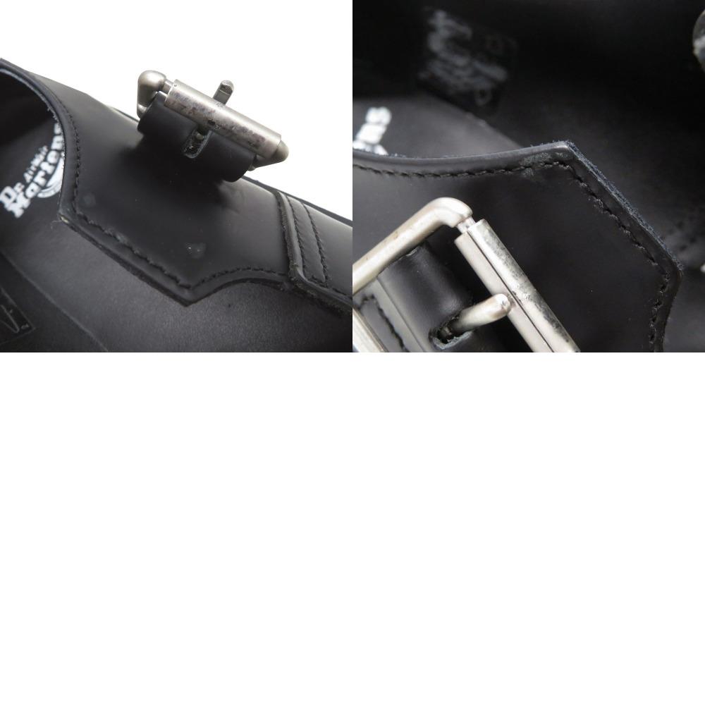 Б/у ОРИГИНАЛЬНЫЕ Dr.Martens POLLEY BEX Белая строчка T-образная перемычка Кожаные ботинки Черная кожа