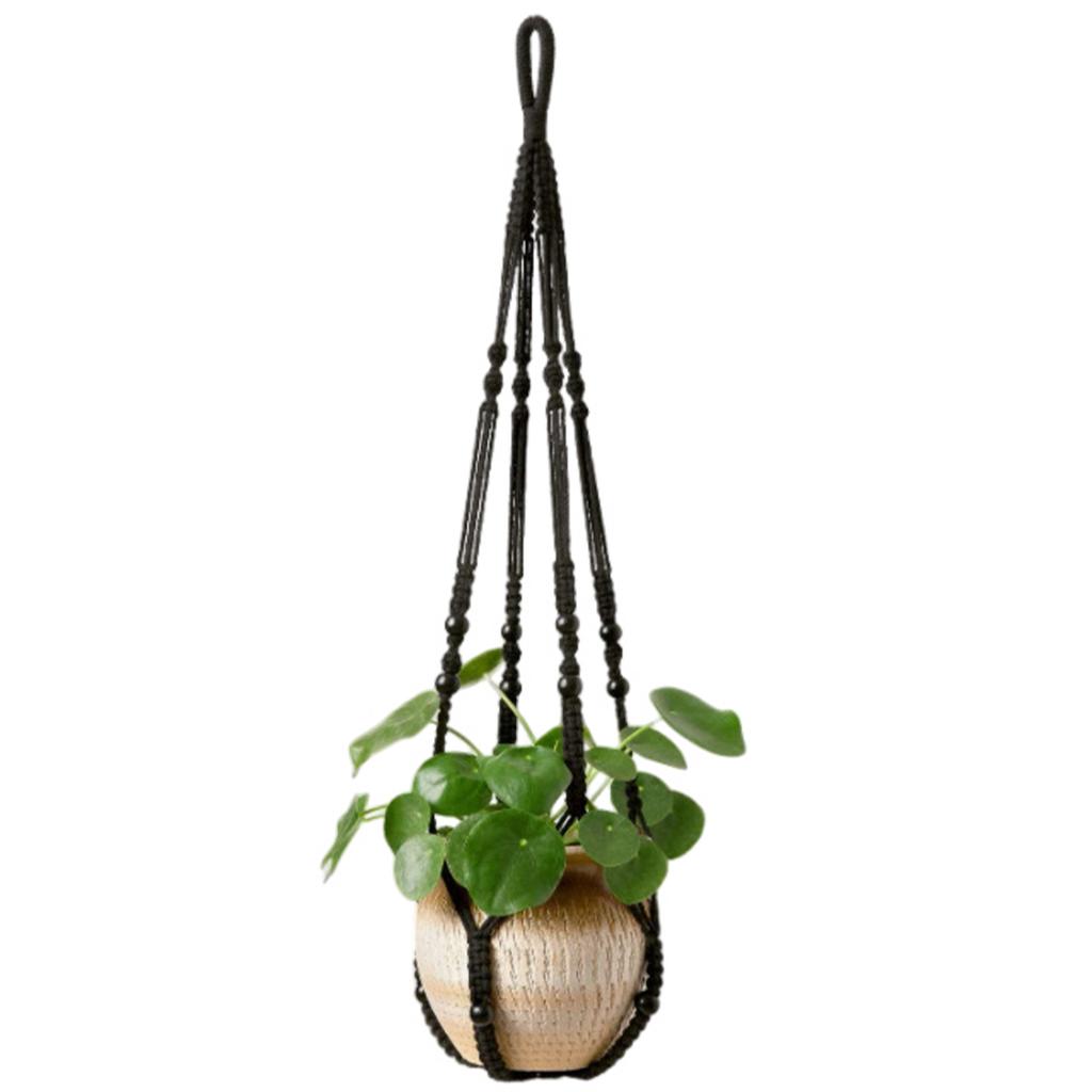 Макраме Подвески для растений Ручная работа Хлопковая веревка Держатель для горшка Декоративная подвесная корзина-кашпо для гостиной, балкона