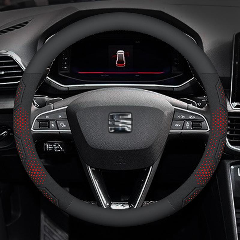 For SEAT Leon Ibiza FR 2 Ateca Arona Exeo Arosa Tarraco Mii Carbon fiber Suede Leather Car Steering Wheel Cover Auto Accessories
