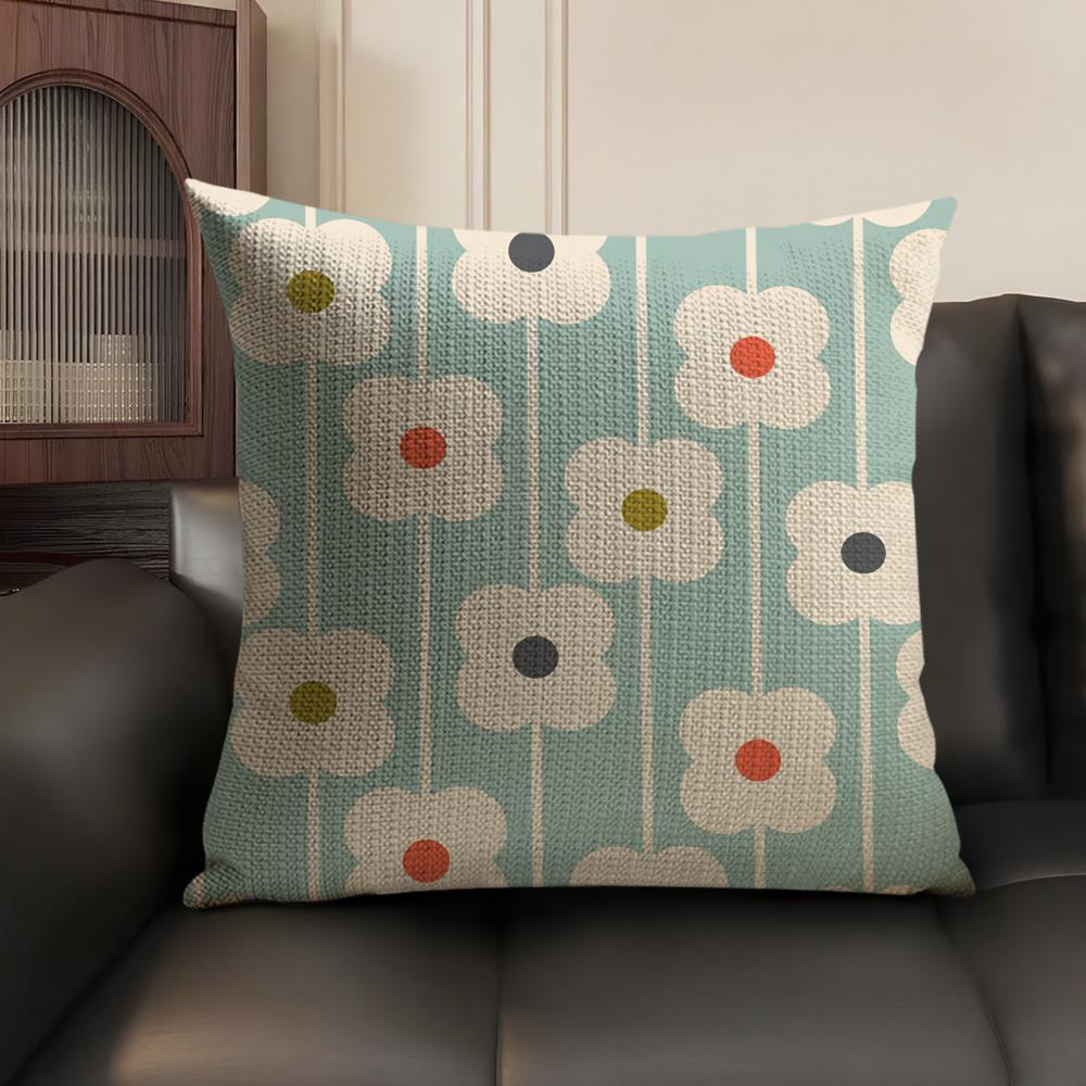 Чехол на подушку O-Orla Kiely Цветочный Натуральный лен Органическая ткань Двусторонняя печать Диван Домашний декор Подарок Чехол для подушки