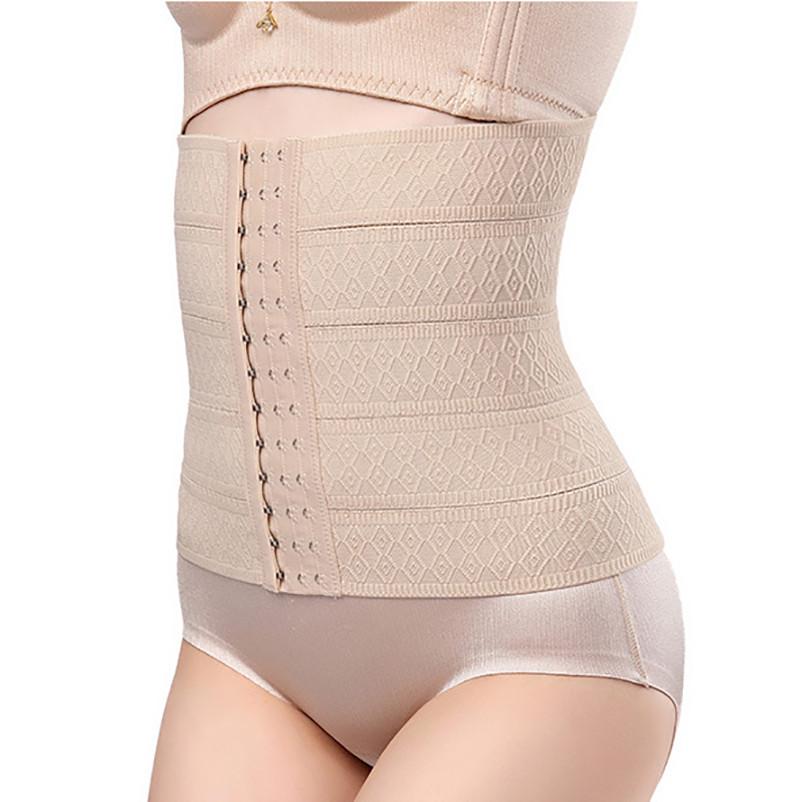 Премиальный корсет-утяжка для талии из резинового волокна, регулируемый, на трех рядах крючков