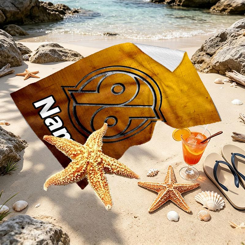 Custom Name Personalized Hannover 96 Football Print Beach Towel, for Trip Camping Beach Party Home Decor, Birthday Gift for Family & Friends