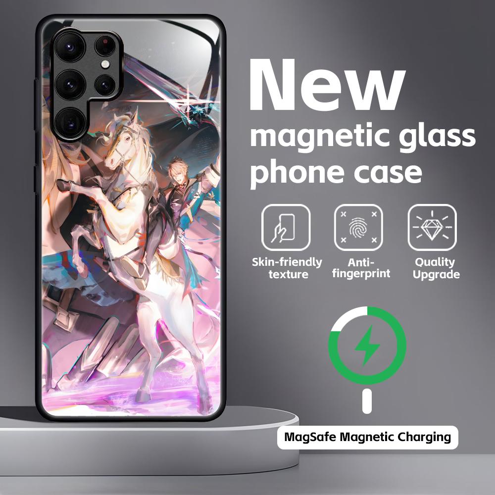 genshin impact Varka Phone Case For Samsung S26 S25 S24 S23 S22 S21 Plus Ultra Note20 Glass Magnetic Case