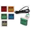 22mm Round Square LED Digital Thermometer Signal Lights Temperature Meter Detector Sensor  -20-199 Celsius 50-500V AC