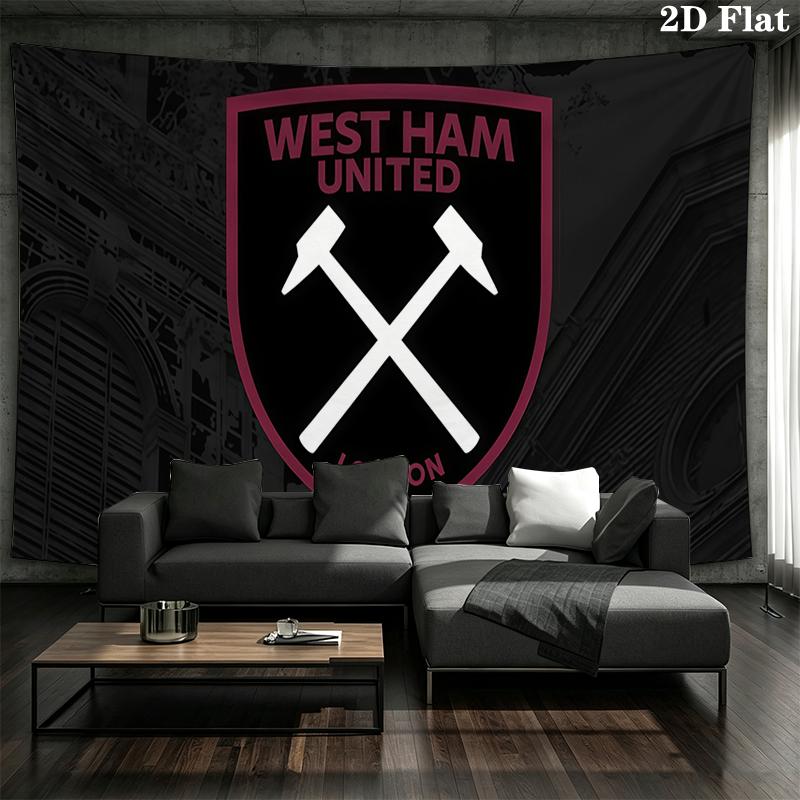 Настенный гобелен West Ham United, эстетичное тканевое одеяло с принтом, подходит для спальни, гостиной и домашнего декора.
