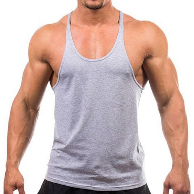 Mens Plain Cotton Training Tank Top - No Logo Gym Fitness Vest for Workout & Bodybuilding