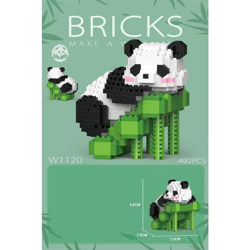 Набор для строительства «Панда из бамбука», милые китайские наборы строительных блоков «Панда», обучающие игрушки для самостоятельной сборки, кирпичи, мини-модели животных