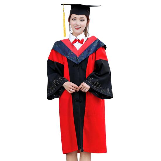 2 шт./компл. Мантия бакалавра со шляпой, V-образный вырез, длина до колена, длинный рукав, скрытая застежка, мантия для выпускника гуманитарного факультета