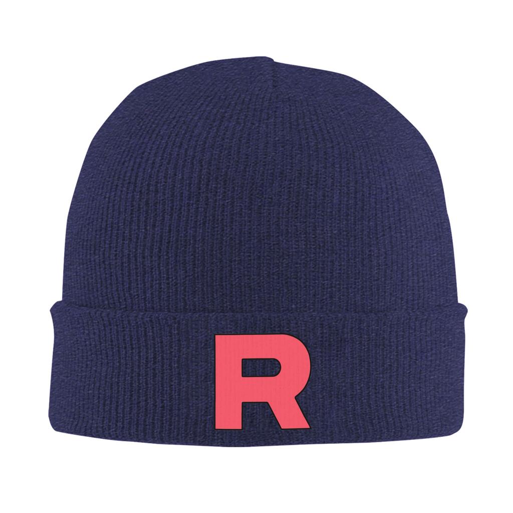 Кепка с логотипом Команды R (Team Rocket) Теплая вязаная шапка Зимняя вязаная шапка-бини Шапка-бини Шапки в стиле хип-хоп для унисекс