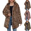 Women's Winter Fashion Casual Lapel Leopard Plush Mid-length Coat