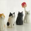 1PC Ceramic Cat Vase Home Office Decor Cat Decor Desk Organizer Hand-Painted Ceramic 6.7x6.3x12cm
